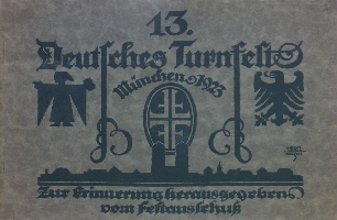 1923 - 13. Deutsches Turnfest München Postkarte Frauenkirche gelaufen (1)