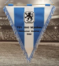 Wimpel gestickt Deutscher Meister 1966 48 x 36 cm